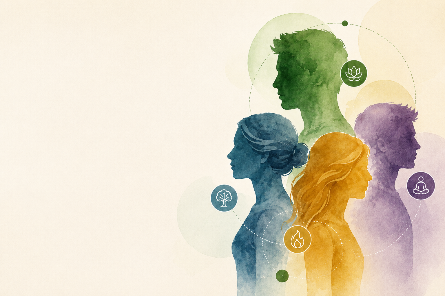 Illustrazione delle biotipologie umane che rappresenta le differenze individuali e l'unicità della persona secondo la visione naturopatica.